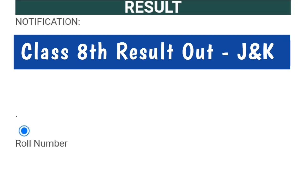 Class 8th Result Declared 2024 JK Direct Link